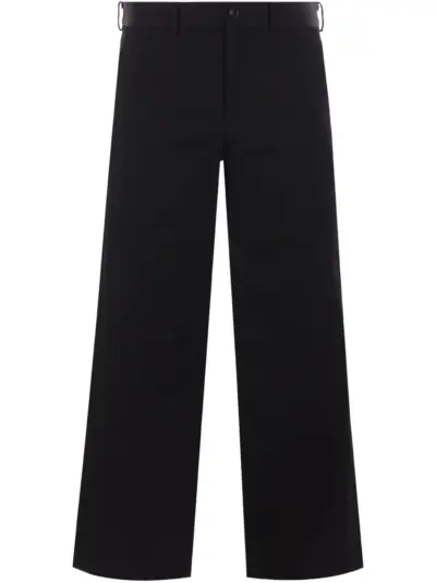 Black Comme Des Garçons cropped straight-leg trousers