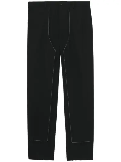 Black Comme Des Garçons decorative-stitching straight-leg trousers