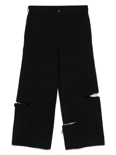 Black Comme Des Garçons distressed trousers