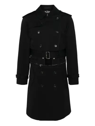 Black Comme Des Garçons twill trench coat