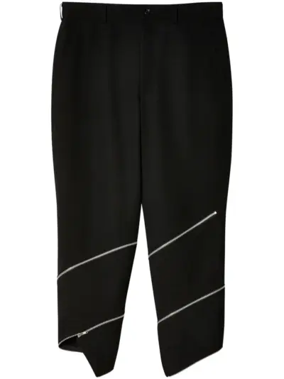 Black Comme Des Garçons zip wool cropped trousers