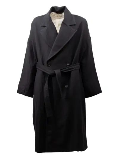 Casey Casey belted double-breasted coat - Black