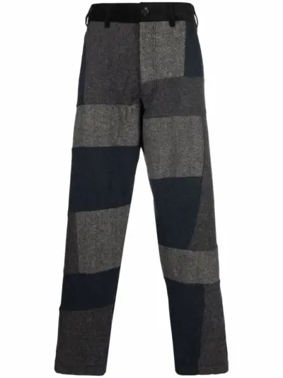 Comme Des Garçons Shirt contrast patchwork straight-leg trousers - Black