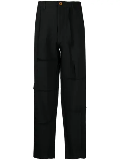 Comme Des Garçons Shirt exposed-seam straight-leg trousers - Black