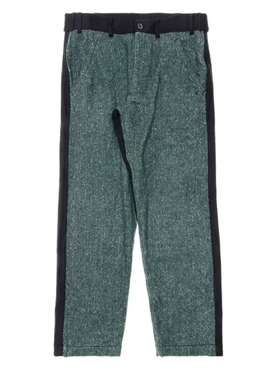 Comme Des Garçons Shirt herringbone-panel trousers - Black