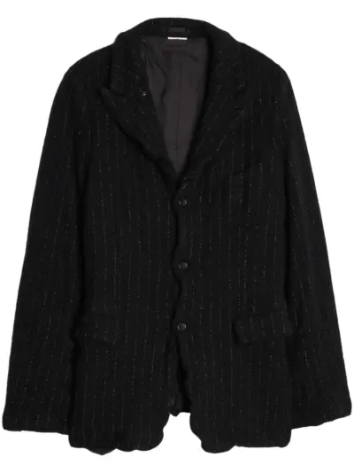 Comme des Garçons Homme Plus pinstripe asymmetric wool blazer - Black