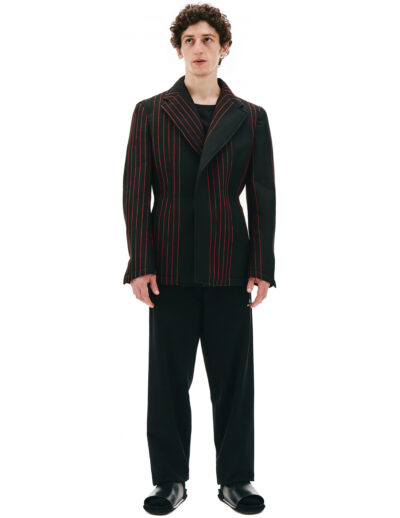 Comme des Garcons Homme plus Black Jacket With Red Stripes