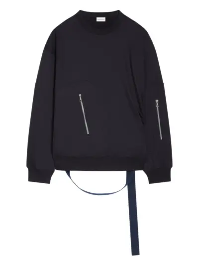 DRIES VAN NOTEN zip-pocket strap sweatshirt - Black