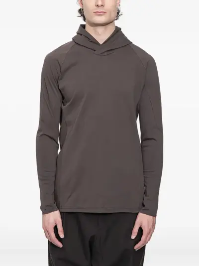 Devoa long-sleeve cotton hoodie - Grey