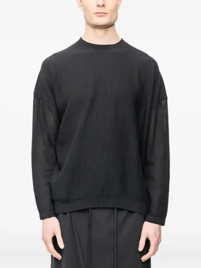 Devoa open-knit pullover sweater - Black
