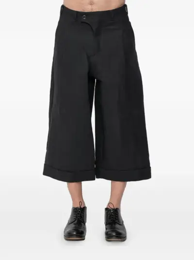 Devoa pleated cuffed trousers - Black