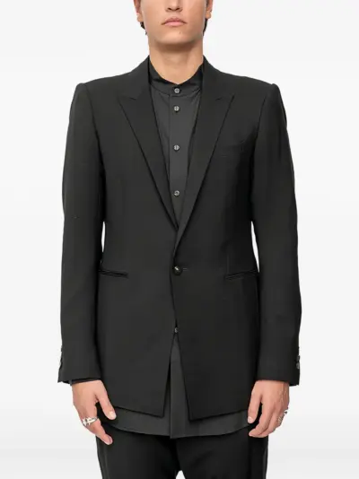 Devoa single-button tailored suit jacket - Black