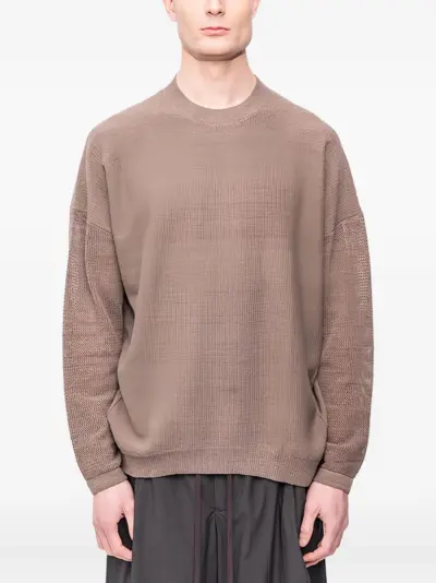 Devoa textured-knit pullover sweater - Brown
