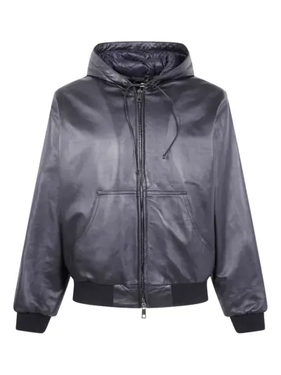 Giorgio Brato hooded leather jacket - Black
