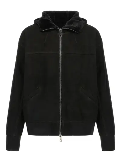 Giorgio Brato hooded leather jacket - Black