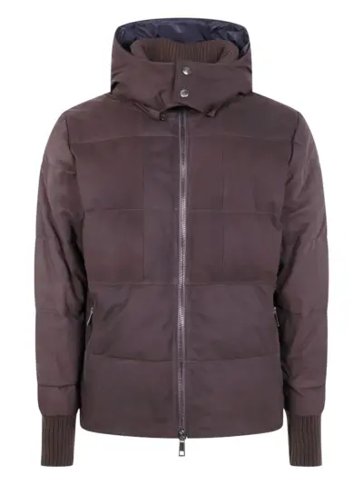 Giorgio Brato quilted hooded jacket - Brown