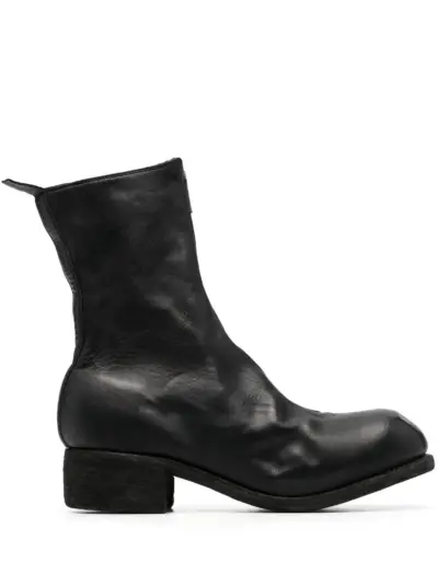 Guidi 50mm zip-up ankle boots - Black