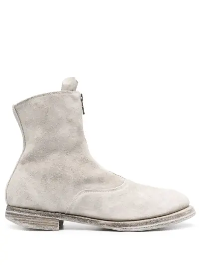 Guidi front-zip ankle boots - Grey