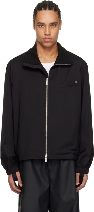 Helmut Lang Black Relaxed Wool Bomber Jacket