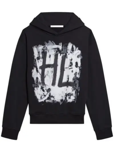Helmut Lang graphic-print hoodie - Black