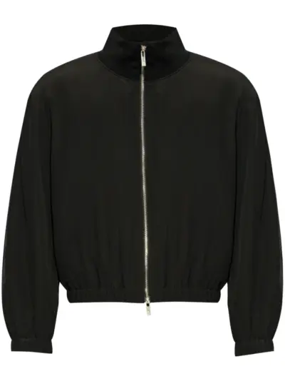 Helmut Lang layered silk bomber jacket - Black