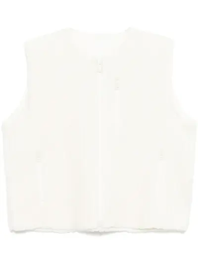 Homme Plissé Issey Miyake fleeced pleats gilet - White