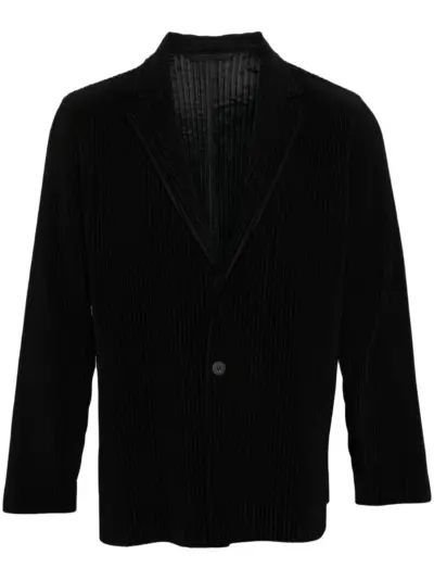 Homme Plissé Issey Miyake plissé-effect single-breasted blazer - Black