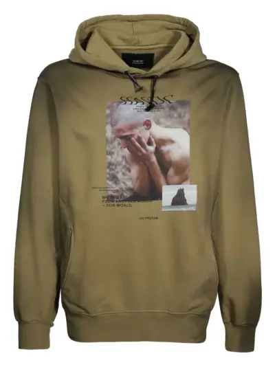 ISO.POETISM print cotton hoodie - Grey