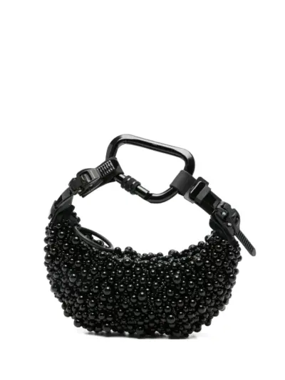 Innerraum beaded carabiner clutch bag - Black