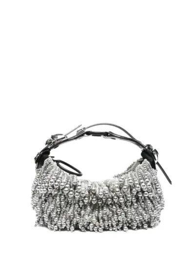 Innerraum pearl-embellished buckle shoulder bag - Silver