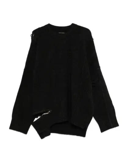 Isabel Benenato distressed-detail merino-blend sweater - Grey