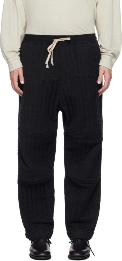 Jan-Jan Van Essche Gray O-Project Soft Twill Wide Knee Trousers