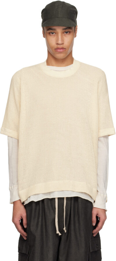 Jan-Jan Van Essche Off-White O-Project Mesh Jersey Basic T-shirt