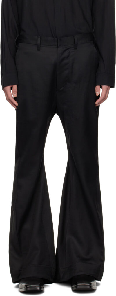 Julius Black Flared Jet Trousers