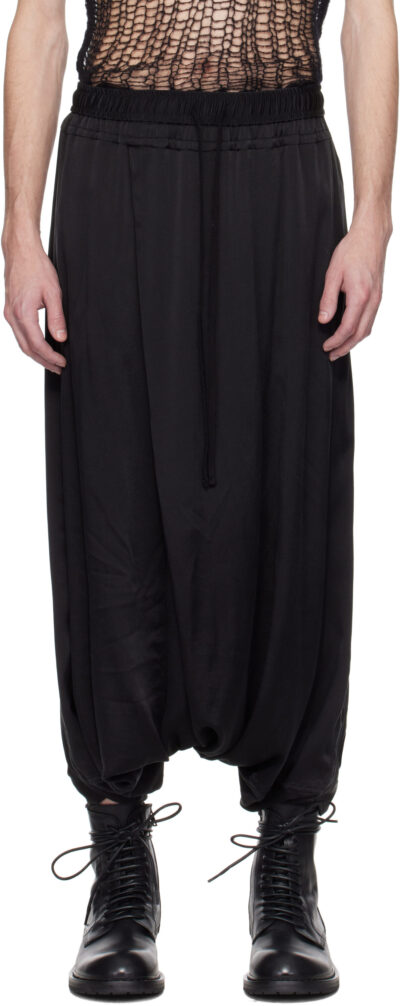 Julius Black Satin Sarouel Trousers