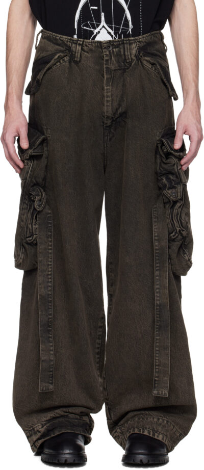 Julius Gray Gasmask Denim Cargo Pants