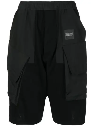 Julius panelled straight-leg shorts - Black