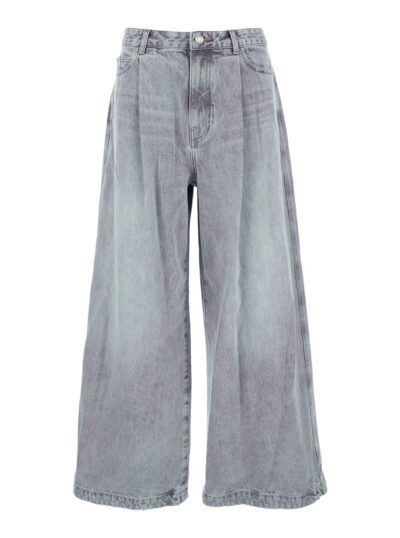 Juun. J Blue Jeans With Faded Effect And Wide Legi N Denim Man