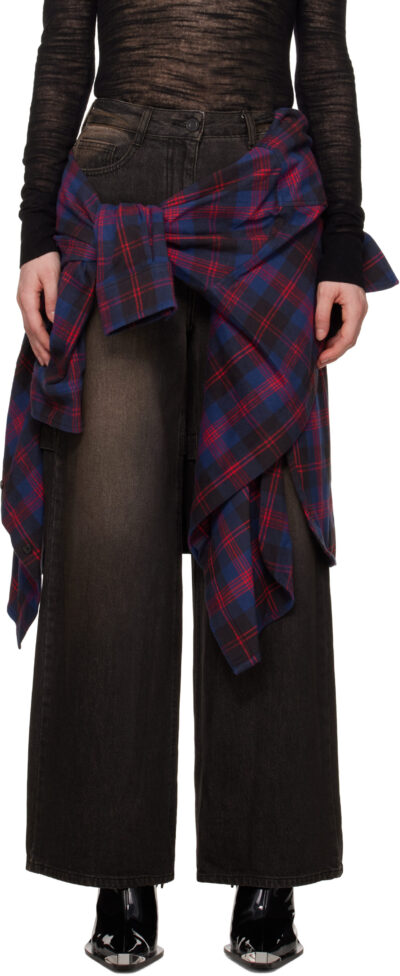Juun.J Black Layered Jeans & Shirt Set