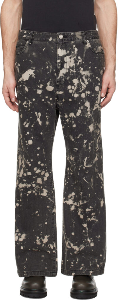 Juun.J Black Paint Dyed Bootcut Jeans