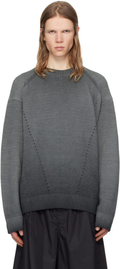 Juun.J Gray Cotton Dyed Sweater