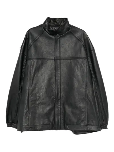 Juun.J dyed leather jacket - Black