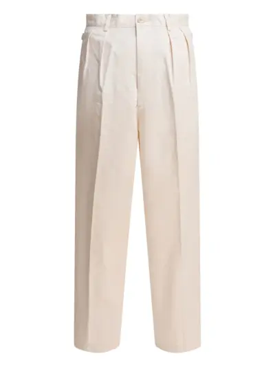 KAPITAL pleated studded-detail pocketed straight-leg trousers - Neutrals