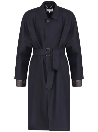 MM6 Maison Margiela Iridescent belted trench coat - Black