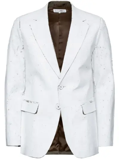 MM6 Maison Margiela coated-finish blazer - White