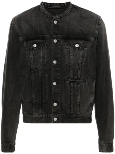 MM6 Maison Margiela collarless denim jacket - Grey