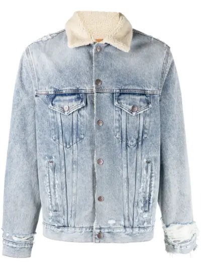 MM6 Maison Margiela distressed denim jacket - Blue