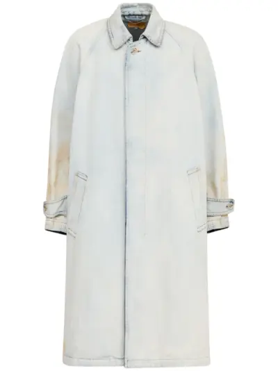 MM6 Maison Margiela distressed-effect coat - Blue