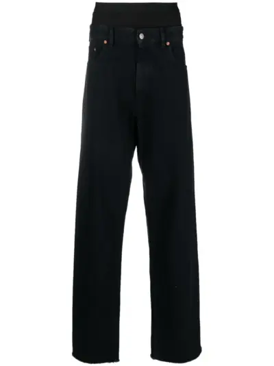 MM6 Maison Margiela layered-effect straight-leg jeans - Black