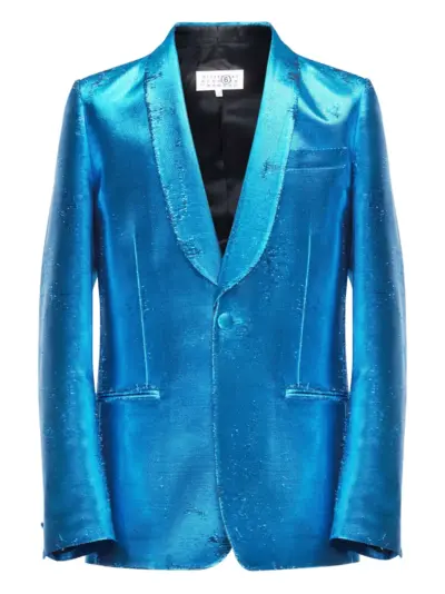 MM6 Maison Margiela metallic shawl-lapel blazer - Blue